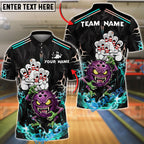 BlueJose Bowling Monster Pin Attack Dark Horror Customized Name, Team Name 3D Shirt (6 Colors)