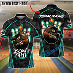 BlueJose Bowling And Pins Crazy Smoking Bowling Bomb Design Customized Name, Team Name 3D Shirt (4 Colors)