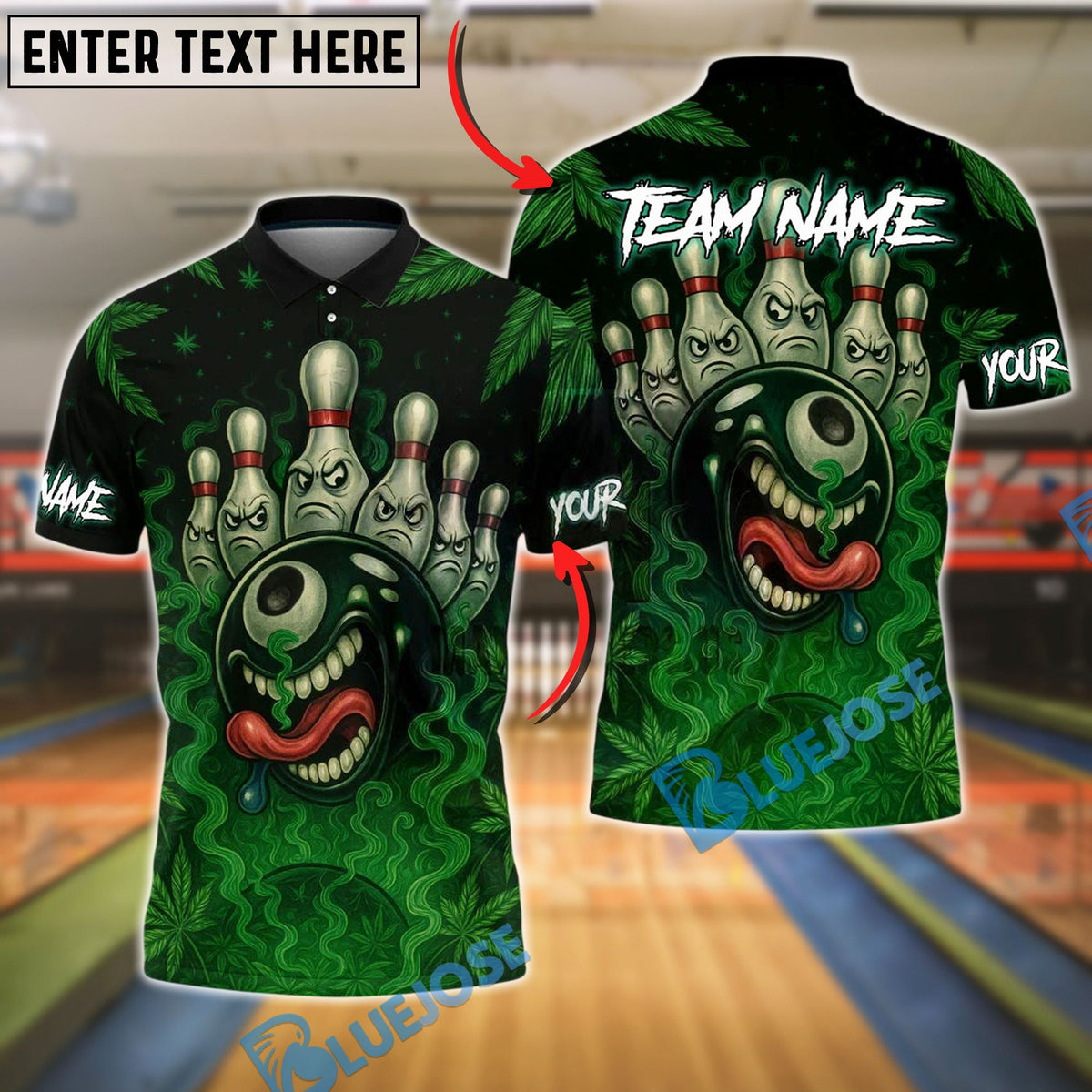 BlueJose Bowling And Pins Crazy Smoking Ball Personalized Shirt
