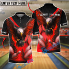 BlueJose Bowling And Pins American Bald Eagle Customized Name, Team Name 3D Shirt (4 Colors)