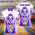 BlueJose Bowling And Pins Lion King Glass Customized Name, Team Name 3D Shirt (4 Colors)