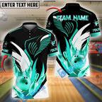 BlueJose Bowling And Pins Golden Crown Customized Name, Team Name 3D Shirt (4 Colors)