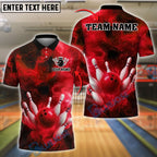 BlueJose Bowling And Pins Cosmic Strike Customized Name, Team Name 3D Shirt (4 Colors)