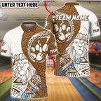 BlueJose Bowling And Pins Lion King Tribal Customized Name, Team Name 3D Shirt (4 Colors)