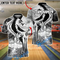 BlueJose Bowling And Pins Skull Smoke Design Personalized Shirt
