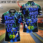 BlueJose Bowling And Pins Bear Scary Teddy Graffiti Style Don't Muck It Up Customized Name, Team Name 3D Shirt (4 Colors)