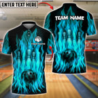 BlueJose Bowling And Pins Inferno Customized Name, Team Name 3D Shirt (4 Colors)