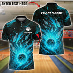 BlueJose Bowling And Pins Firestorm Strike Customized Name, Team Name 3D Shirt (4 Colors)