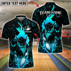 BlueJose Bowling And Pins Viking Flame Customized Name, Team Name 3D Shirt (4 Colors)