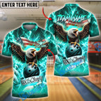 BlueJose Bowling And Pins Freedom Thunder American Eagle Customized Name, Team Name 3D Shirt (4 Colors)