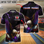BlueJose Bowling And Pins Eagle Thunderstrike Customized Name, Team Name 3D Shirt (4 Colors)