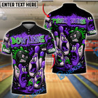 BlueJose Bowling Cartoon Screaming Pins Street Art Customized Name 3D Shirt (4 Colors)