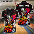 BlueJose Bowling Rap Skull Graffiti Strike Style Customized Name 3D Shirt (4 Colors)