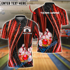 BlueJose Bowling And Pins Neon Lightning Customized Name, Team Name 3D Shirt (4 Colors)