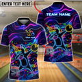 BlueJose Bowling Neon Unicorn Bowling Cartoon Personalized Name, Team Name 3D Shirt