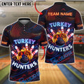 BlueJose Bowling Neon Turkey Strike Funny Thanksgiving Personalized Name, Team Name 3D Shirt