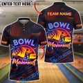 BlueJose Bowling Sunset Beach Bowler Retro Neon Art Personalized Name, Team Name 3D Shirt