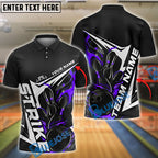 BlueJose Bowling And Pins Flame Blaze Motion Customized Name, Team Name 3D Shirt (4 Colors)