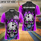 BlueJose Bowling And Pins Flaming Phantom Customized Name, Team Name 3D Shirt (4 Colors)