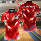 BlueJose Bowling And Pins Dramatic Smoke Flare Customized Name, Team Name 3D Shirt (4 Colors)
