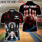 BlueJose Bowling And Pins Sacred Jesus Christ Blood Customized Name, Team Name 3D Shirt (4 Colors)