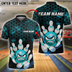 BlueJose Bowling And Pins Angry Rollers Customized Name, Team Name 3D Shirt (4 Colors)