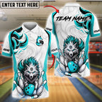 BlueJose Bowling And Pins Fox Fury Customized Name, Team Name 3D Shirt (4 Colors)