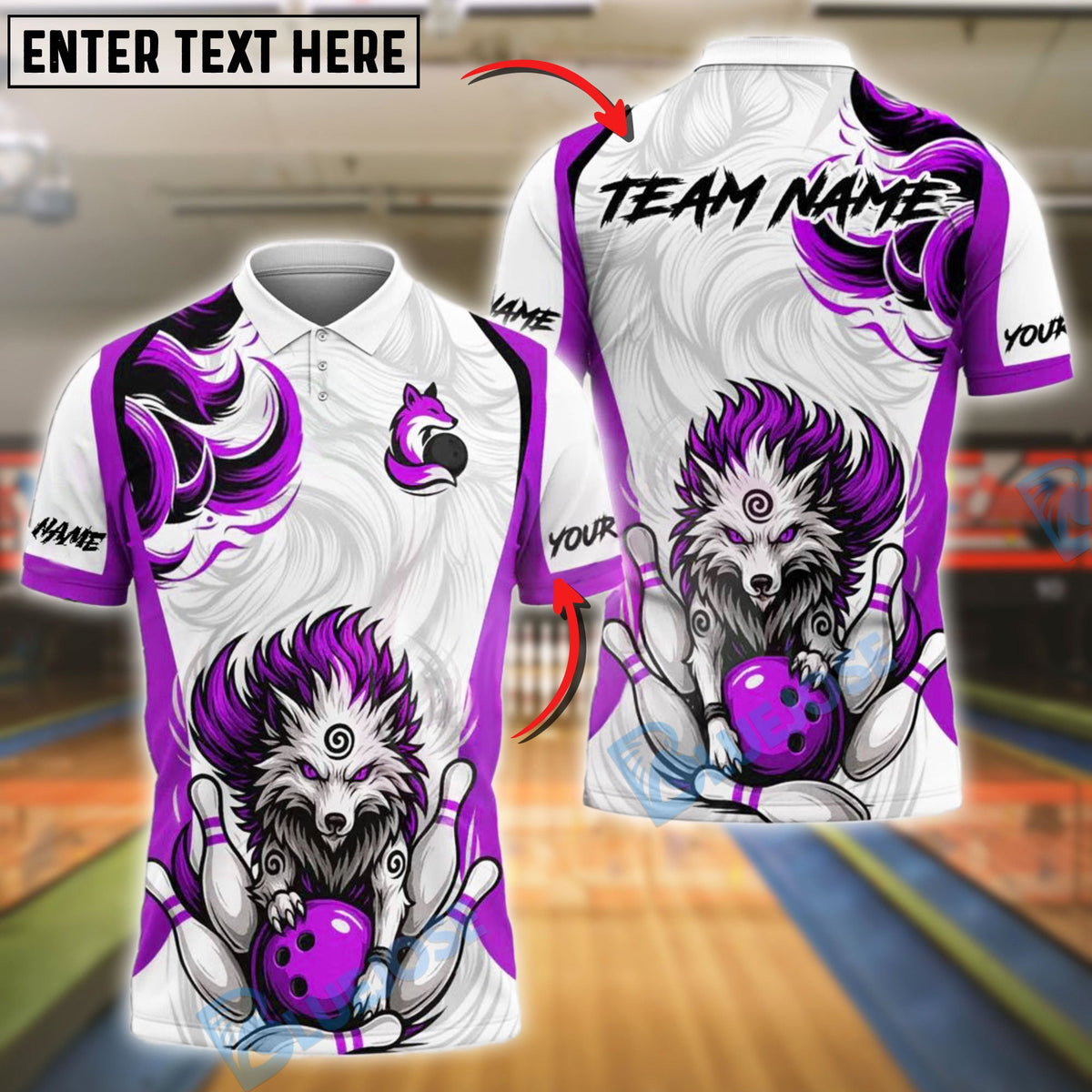 BlueJose Bowling And Pins Fox Fury Customized Name, Team Name 3D Shirt (4 Colors)
