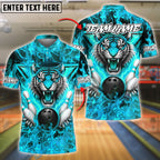BlueJose Bowling Electric Tiger Customized Name, Team Name 3D Shirt (4 Colors)