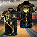 BlueJose Bowling And Pins Sport Crown Ball Flame Customized Name, Team Name 3D Shirt (4 Colors)