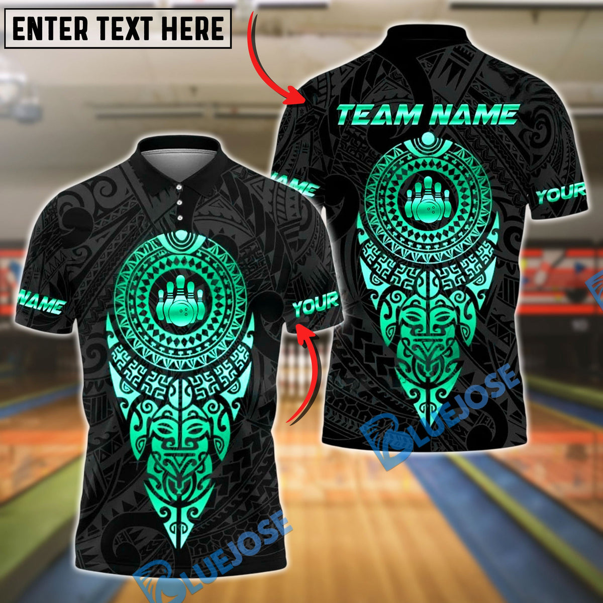 BlueJose Bowling And Pins Sport Aztec Tribal Pins Pattern Customized Name, Team Name 3D Shirt (4 Colors)
