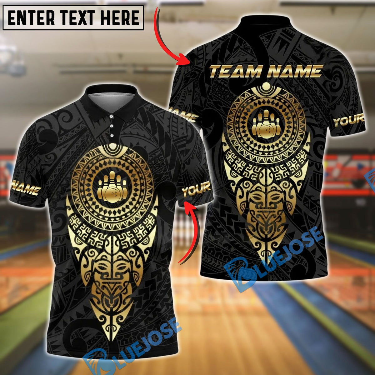 BlueJose Bowling And Pins Sport Aztec Tribal Pins Pattern Customized Name, Team Name 3D Shirt (4 Colors)