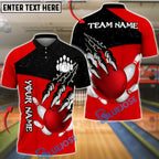 BlueJose Bowling And Pins Ball Claw Strike Customized Name, Team Name 3D Shirt (4 Colors)