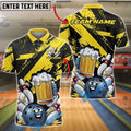 BlueJose Bowling Beer Blast Funny Ball Customized Name, Team Name 3D Shirt