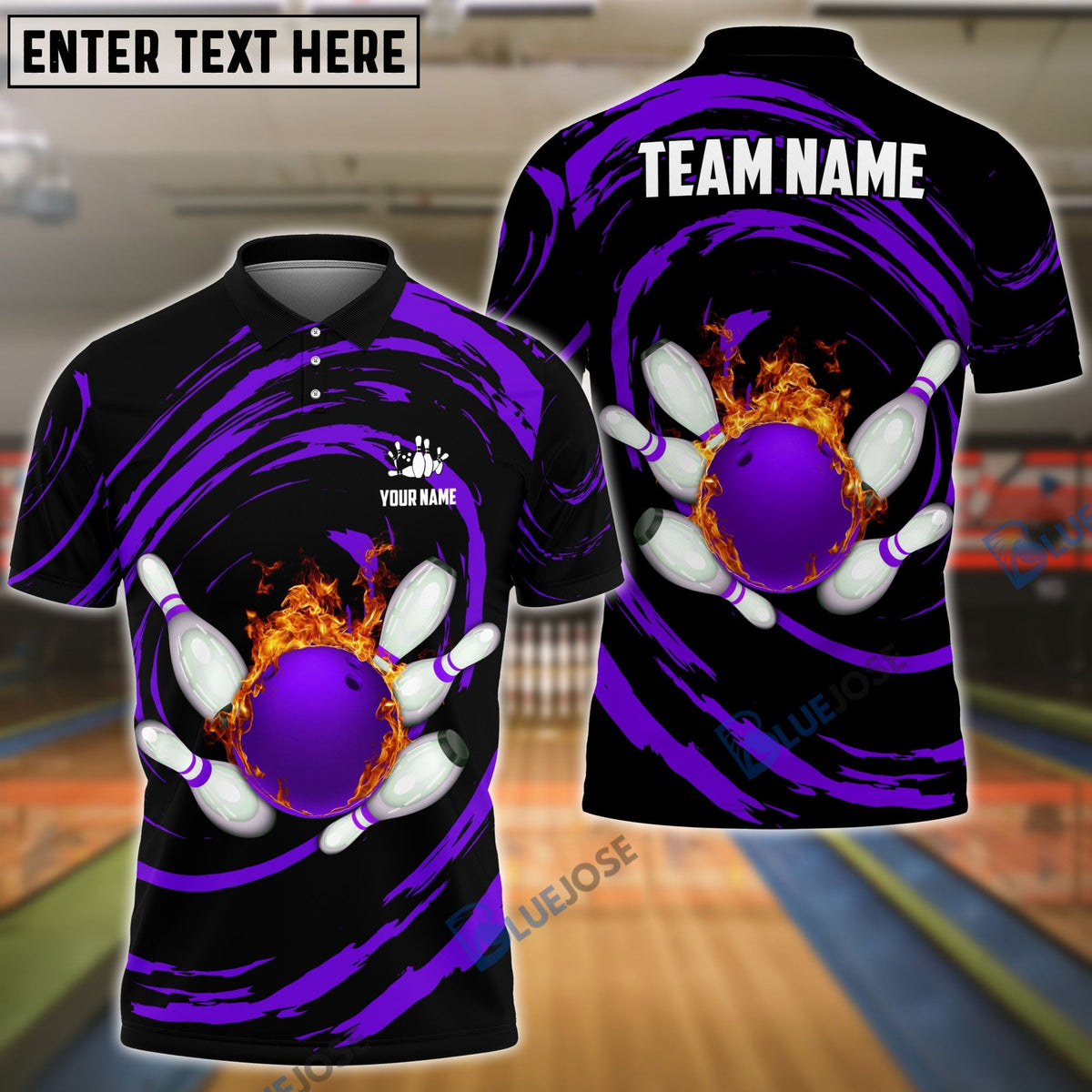 BlueJose Bowling And Pins Wave Sea Pattern Customized Name, Team Name 3D Shirt (4 Colors)