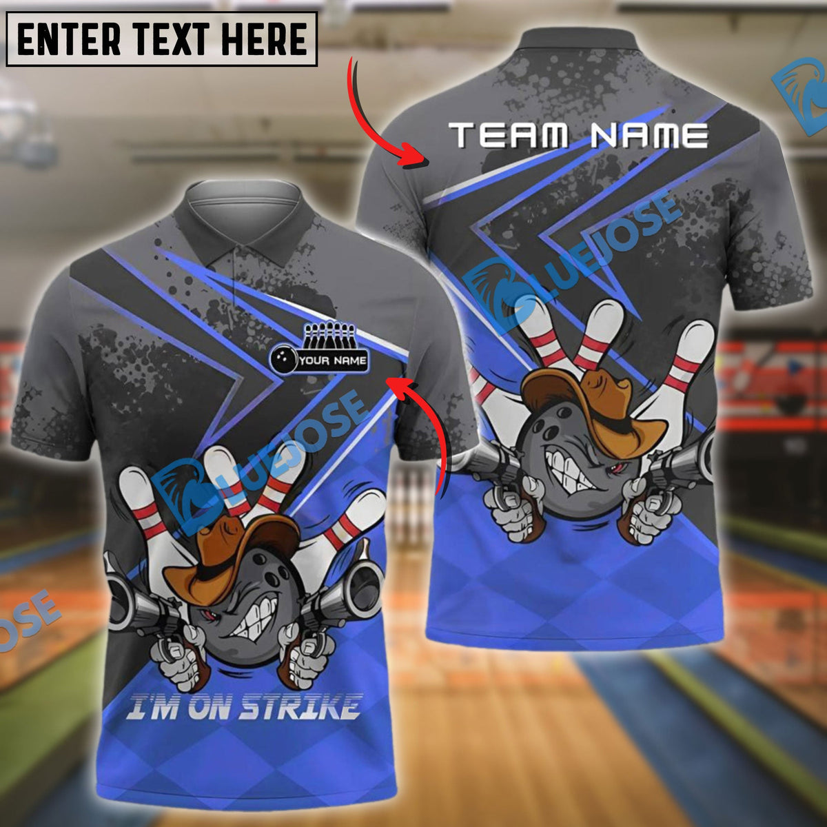 BlueJose Bowling And Pins Bowling Hunter I'm On Strike Customized Name 3D Shirt (4 Colors)
