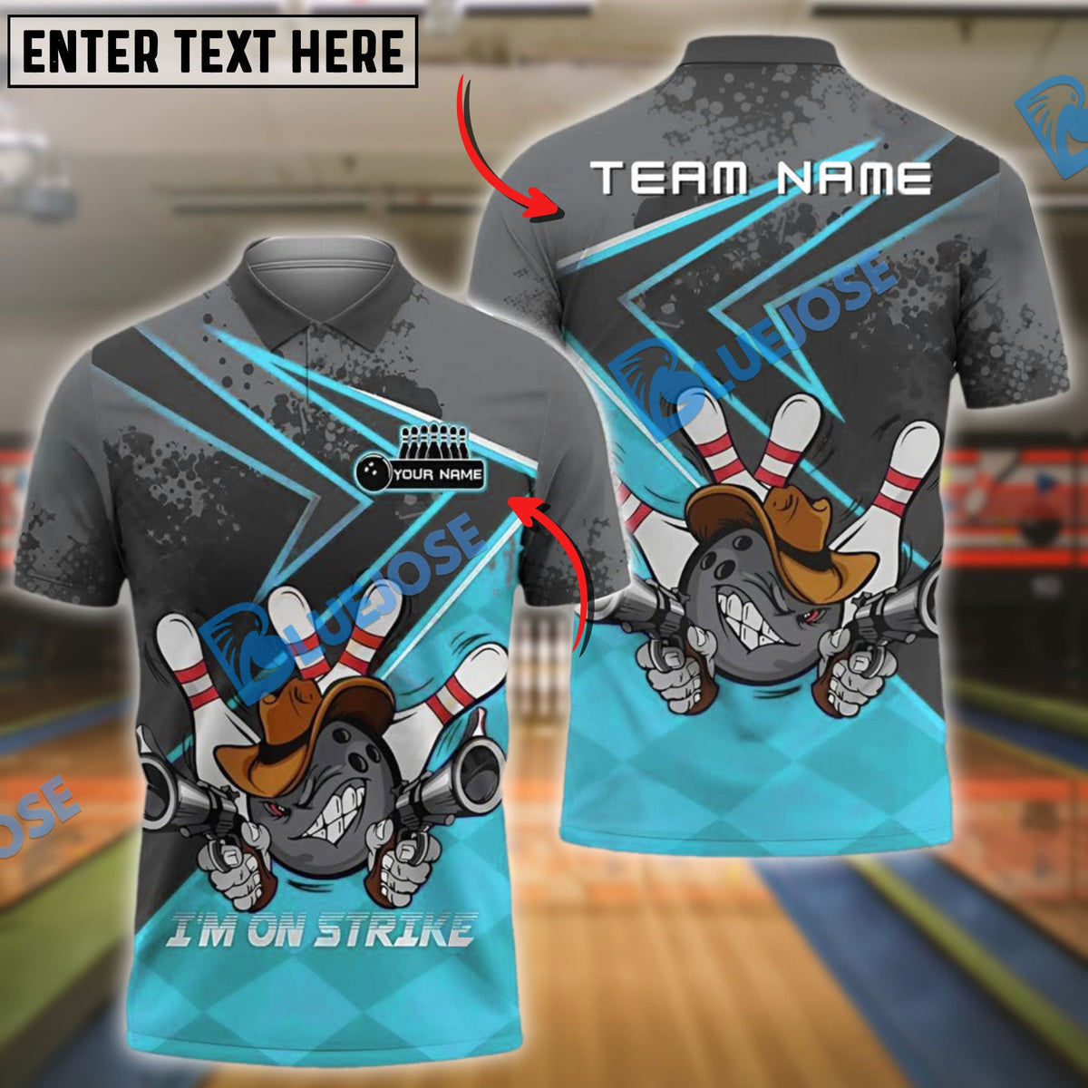 BlueJose Bowling And Pins Bowling Hunter I'm On Strike Customized Name 3D Shirt (4 Colors)