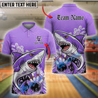 BlueJose Bowling And Pins Shark Ocean Predator Customized Name, Team Name 3D Shirt (4 Colors)