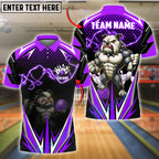 BlueJose Bowling Lightning Bulldog Customized Name, Team Name 3D Shirt (4 Colors)