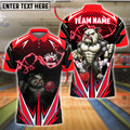 BlueJose Bowling Lightning Bulldog Customized Name, Team Name 3D Shirt (4 Colors)
