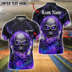 BlueJose Bowling And Pins Evil Skull Inferno Hands Customized Name 3D Shirt (4 Colors)