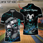 BlueJose Bowling And Pins Evil Clown & Mask Design Customized Name, Team Name 3D Shirt (4 Colors)