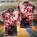 BlueJose Bowling And Pins Electric Theatrical Customized Name, Team Name 3D Shirt (4 Colors)