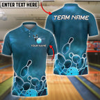 BlueJose Bowling Galaxy Strike Customized Name, Team Name 3D Shirt (4 Colors)