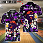 BlueJose Bowling And Pins Funny Beer Customized Name, Team Name 3D Shirt (4 Colors)