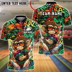 BlueJose Bowling & Pins Graffiti Monkey Ball Street Art Customized Name, Team Name 3D Shirt (4 Colors)