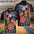 BlueJose Bowling American Flag and Alley Cats Customized Name, Team Name 3D Shirt