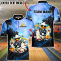 BlueJose Bowling Cool Duck And Funny Screaming Pins Customized Name, Team Name 3D Shirt