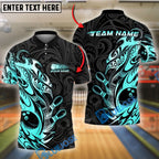 BlueJose Bowling And Pins Tribal Style Customized Name 3D Shirt (6 Colors)