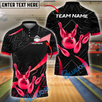 BlueJose Bowling And Pins Golden Crown Customized Name, Team Name 3D Shirt (4 Colors)